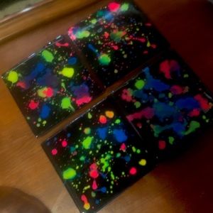 Custom splatter coasters set of 4